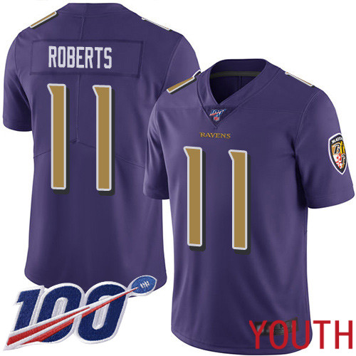Baltimore Ravens Limited Purple Youth Seth Roberts Jersey NFL Football #11 100th Season Rush Vapor Untouchable->youth nfl jersey->Youth Jersey